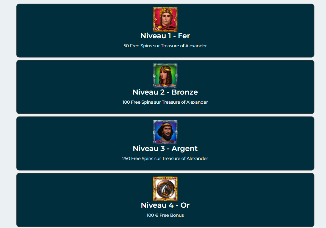 Programme VIP de Alexander Casino