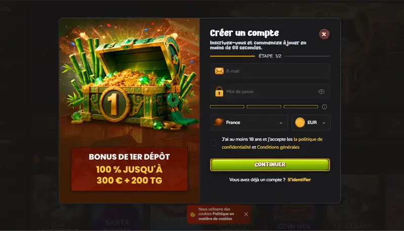 inscription simplifiée sur Asino