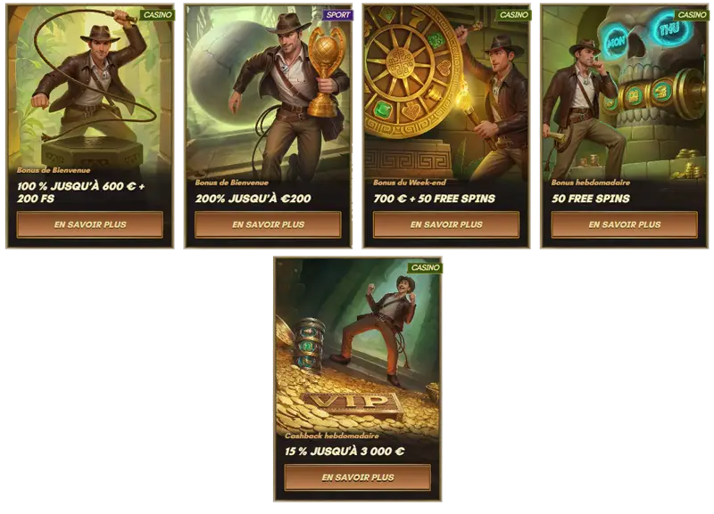 bonus et promotions sur SANKRA CASINO