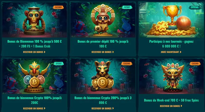bonus et promotions sur spinanga casino