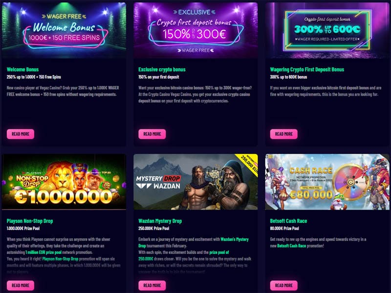 bonus bienvenue vegaz casino