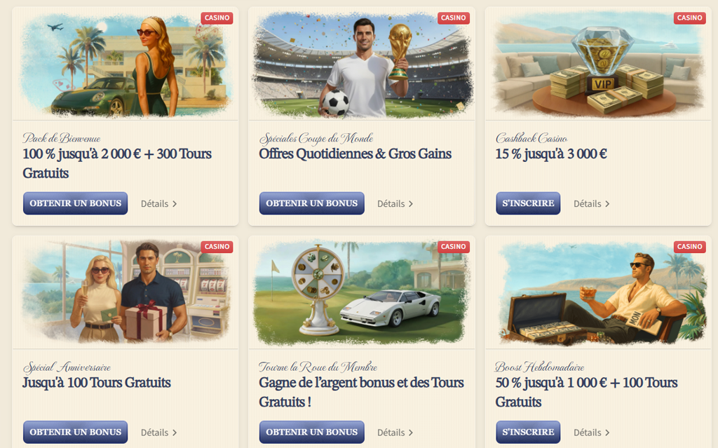 bonus et promotions sur vipluck casino