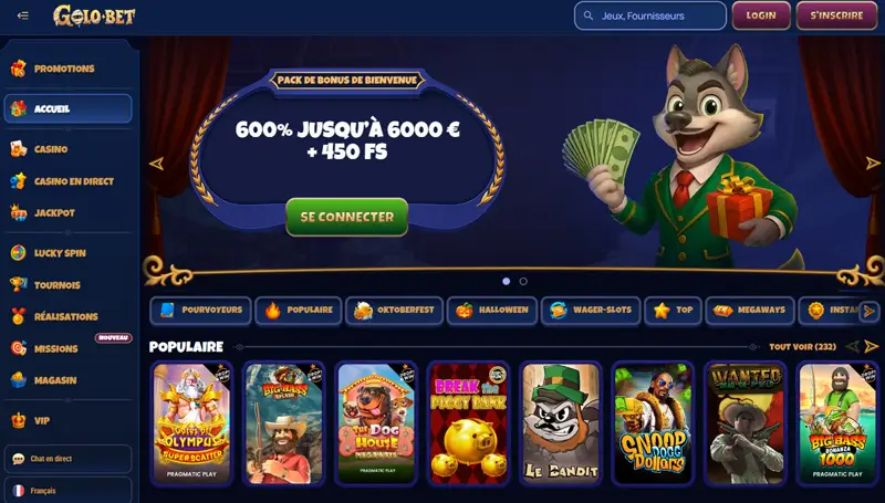 Lobby du casino Golobet