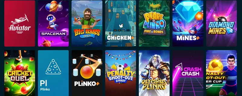 mini jeux disponibles sur VOLERBET