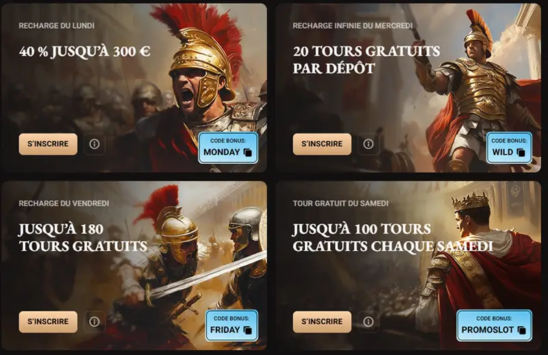 promotions sur legionbet
