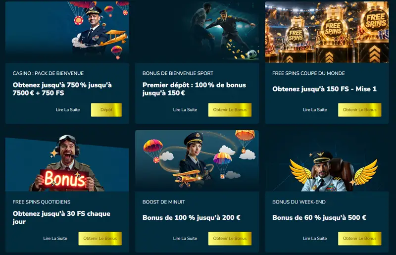 bonus et promos sur volerbet
