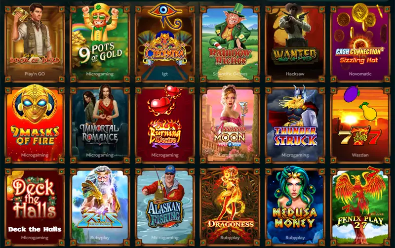 Machines à sous disponibles sur Rivo Casino