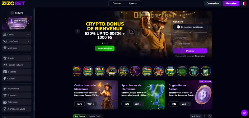 Homepage de zizobet