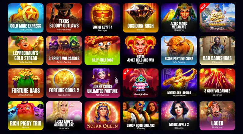 jeux présents sur ZIZOBET